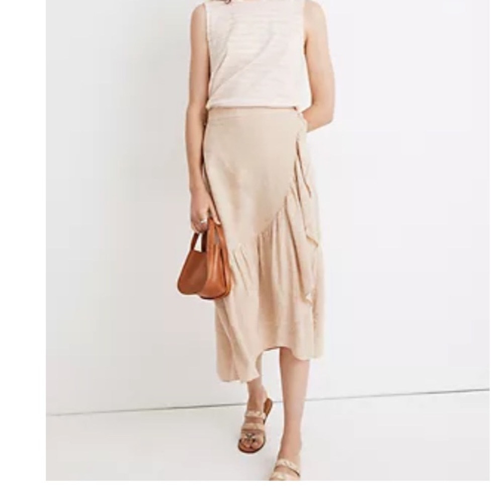 Madewell linen blend ruffle skirt, size 22